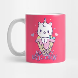 Moody unicorn - Cute little unicorn in an ice cream you and your kids would love! - Available in stickers, clothing, etc Mug